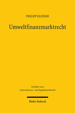 Abbildung von Kleiner | Umweltfinanzmarktrecht | 1. Auflage | 2024 | 117 | beck-shop.de