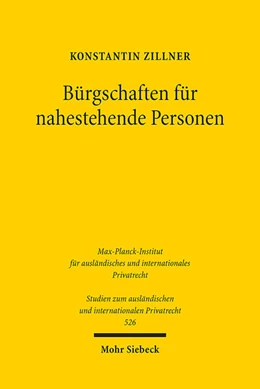 Abbildung von Zillner | Bürgschaften für nahestehende Personen | 1. Auflage | 2024 | 526 | beck-shop.de