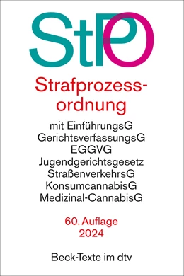 Abbildung von Strafprozessordnung: StPO | 60. Auflage | 2024 | 5011 | beck-shop.de