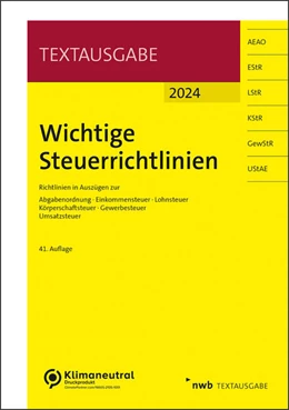 Abbildung von Wichtige Steuerrichtlinien 2024 | 41. Auflage | 2024 | beck-shop.de