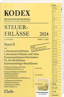 Abbildung von Titz-Frühmann / Doralt | KODEX Steuer-Erlässe 2024, Band II | 41. Auflage | 2024 | beck-shop.de