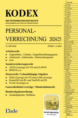 Abbildung von Seebacher / Doralt | KODEX Personalverrechnung 2024/25 | 12. Auflage | 2024 | beck-shop.de