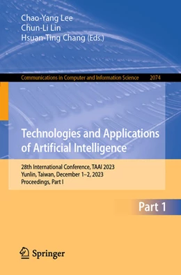 Abbildung von Lee / Lin | Technologies and Applications of Artificial Intelligence | 1. Auflage | 2024 | beck-shop.de