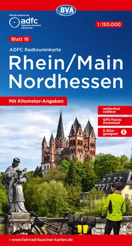 Abbildung von Allgemeiner Deutscher Fahrrad-Club e. V. (ADFC) / BVA BikeMedia GmbH | ADFC-Radtourenkarte 16 Rhein/Main Nordhessen 1:150.000, reiß- und wetterfest, E-Bike geeignet, GPS-Tracks Download, mit Kilometer-Angaben | 13. Auflage | 2024 | beck-shop.de