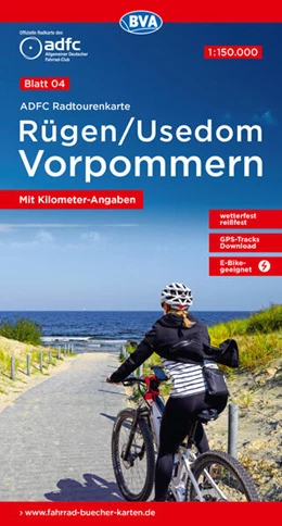 Abbildung von Allgemeiner Deutscher Fahrrad-Club e. V. (ADFC) / BVA BikeMedia GmbH | ADFC-Radtourenkarte 4 Rügen/Usedom Vorpommern 1:150.000, reiß- und wetterfest, E-Bike geeignet, GPS-Tracks Download, mit Kilometer-Angaben | 14. Auflage | 2024 | beck-shop.de