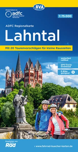 Abbildung von Allgemeiner Deutscher Fahrrad-Club e. V. (ADFC) / BVA BikeMedia GmbH | ADFC-Regionalkarte Lahntal, 1:75.000, mit Tagestourenvorschlägen, reiß- und wetterfest, E-Bike-geeignet, mit Knotenpunkten, GPS-Tracks Download | 5. Auflage | 2024 | beck-shop.de
