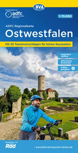 Abbildung von Allgemeiner Deutscher Fahrrad-Club e. V. (ADFC) / BVA BikeMedia GmbH | ADFC-Regionalkarte Ostwestfalen, 1:75.000, mit Tagestourenvorschlägen, reiß- und wetterfest, E-Bike-geeignet, GPS-Tracks Download | 7. Auflage | 2024 | beck-shop.de