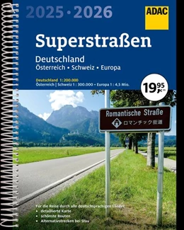 Abbildung von ADAC Superstraßen Autoatlas 2025/2026 Deutschland 1:200.000, Österreich, Schweiz 1:300.000 mit Europa 1:4,5 Mio. | 16. Auflage | 2024 | beck-shop.de