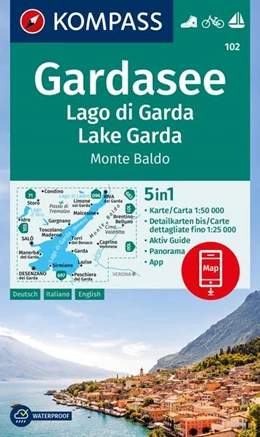 Abbildung von KOMPASS Wanderkarte 102 Gardasee, Lago di Garda, Lake Garda, Monte Baldo 1:50.000 | 2. Auflage | 2024 | beck-shop.de