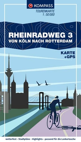 Abbildung von KOMPASS Fahrrad-Tourenkarte Rheinradweg 3, von Köln nach Rotterdam 1:50.000 | 2. Auflage | 2024 | beck-shop.de