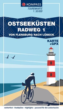 Abbildung von KOMPASS Fahrrad-Tourenkarte Ostseeküstenradweg 1, von Flensburg nach Lübeck 1:50.000 | 2. Auflage | 2024 | beck-shop.de