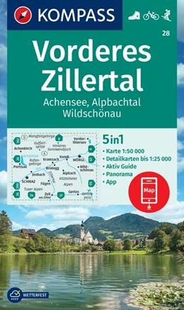 Abbildung von KOMPASS Wanderkarte 28 Vorderes Zillertal 1:50.000 | 2. Auflage | 2024 | beck-shop.de