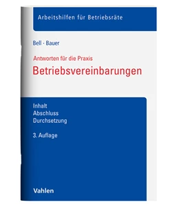 Abbildung von Bell / Bauer | Betriebsvereinbarungen | 3. Auflage | 2024 | beck-shop.de