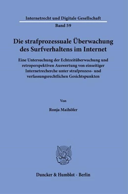 Abbildung von Maihöfer | Die strafprozessuale Überwachung des Surfverhaltens im Internet. | 1. Auflage | 2024 | beck-shop.de