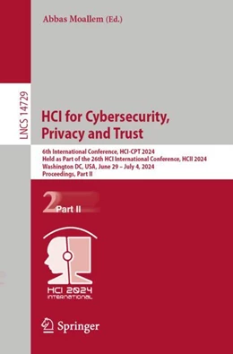 Abbildung von Moallem | HCI for Cybersecurity, Privacy and Trust | 1. Auflage | 2024 | 14729 | beck-shop.de