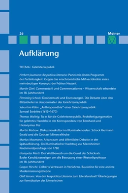 Abbildung von Füssel / Mulsow | Aufklärung, Band 26: Gelehrtenrepublik | 1. Auflage | 2015 | beck-shop.de