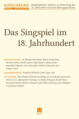 Abbildung von Mulsow / Stiening | Aufklärung 34: Das Singspiel im 18. Jahrhundert | 1. Auflage | 2022 | beck-shop.de