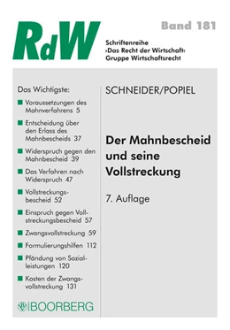 Abbildung von Schneider / Popiel | Der Mahnbescheid und seine Vollstreckung | 7. Auflage | 2017 | beck-shop.de
