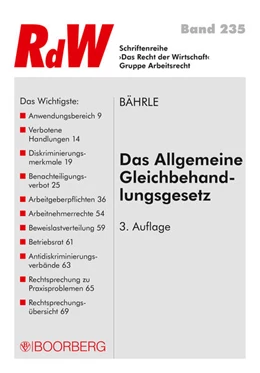Abbildung von Bährle | Das Allgemeine Gleichbehandlungsgesetz | 3. Auflage | 2017 | beck-shop.de