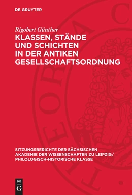 Abbildung von Günther | Klassen, Stände und Schichten in der antiken Gesellschaftsordnung | 1. Auflage | 1990 | beck-shop.de