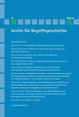 Abbildung von Bermes / Dierse | Archiv für Begriffsgeschichte. Band 56 | 1. Auflage | 2019 | beck-shop.de