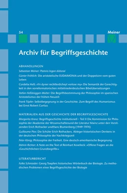 Abbildung von Bermes / Dierse | Archiv für Begriffsgeschichte. Band 54 | 1. Auflage | 2019 | beck-shop.de