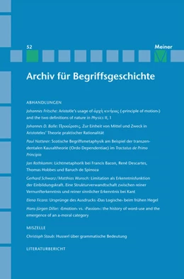 Abbildung von Bermes / Dierse | Archiv für Begriffsgeschichte. Band 52 | 1. Auflage | 2019 | beck-shop.de