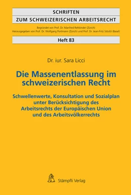 Abbildung von Sara | Die Massenentlassung im schweizerischen Recht | 1. Auflage | 2018 | beck-shop.de