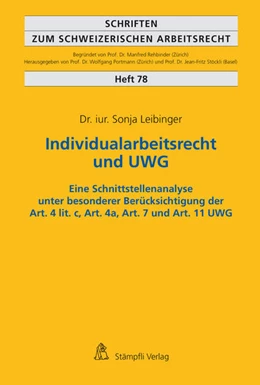 Abbildung von Leibinger | Individualarbeitsrecht und UWG | 1. Auflage | 2015 | beck-shop.de