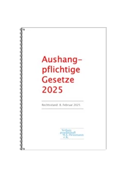 Abbildung von Aushangpflichtige Gesetze 2025 | 1. Auflage | 2025 | beck-shop.de