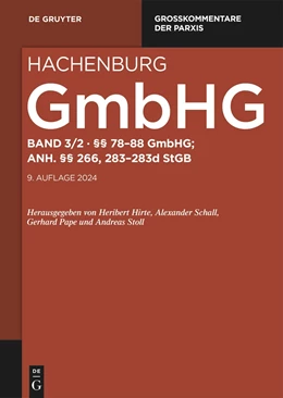 Abbildung von Anders / Baur | Max Hachenburg: Gesetz betreffend die Gesellschaften mit beschränkter Haftung (GmbHG) / §§ 78-88; Anh. §§ 266, 283-283d StGB | 9. Auflage | 2024 | beck-shop.de