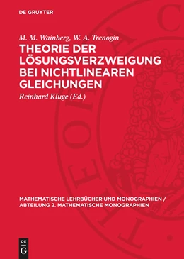 Abbildung von Wainberg / Kluge | Theorie der Lösungsverzweigung bei nichtlinearen Gleichungen | 1. Auflage | 1973 | beck-shop.de