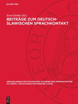 Abbildung von Eichler | Beiträge zum deutsch-slawischen Sprachkontakt | 1. Auflage | 1977 | beck-shop.de