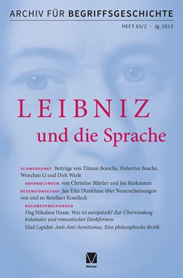 Abbildung von Dutt / Busche | Archiv für Begriffsgeschichte. Band 65,2 | 1. Auflage | 2024 | beck-shop.de