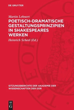 Abbildung von Lehnert / Scheel | Poetisch-dramatische Gestaltungsprinzipien in Shakespeares Werken | 1. Auflage | 1975 | beck-shop.de