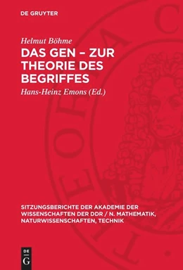 Abbildung von Böhme / Emons | Das Gen ¿ Zur Theorie des Begriffes | 1. Auflage | 1989 | beck-shop.de