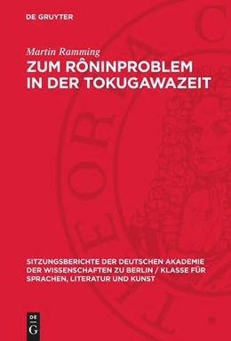 Abbildung von Ramming | Zum Rôninproblem in der Tokugawazeit | 1. Auflage | 1956 | beck-shop.de