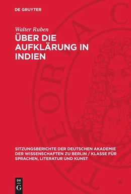Abbildung von Ruben | Über die Aufklärung in Indien | 1. Auflage | 1959 | beck-shop.de