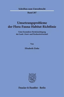 Abbildung von Zinke | Umsetzungsprobleme der Flora-Fauna-Habitat-Richtlinie | 1. Auflage | 2024 | beck-shop.de