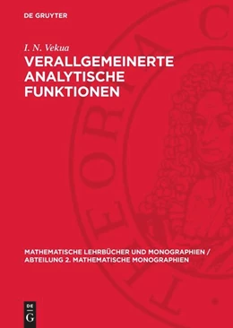 Abbildung von Vekua | Verallgemeinerte analytische Funktionen | 1. Auflage | 1963 | beck-shop.de