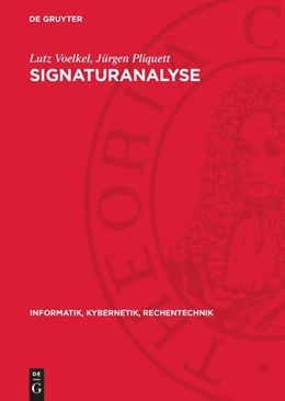 Abbildung von Pliquett / Voelkel | Signaturanalyse | 1. Auflage | 1988 | beck-shop.de