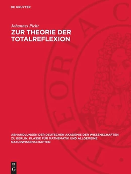 Abbildung von Picht | Zur Theorie der Totalreflexion | 1. Auflage | 1956 | beck-shop.de