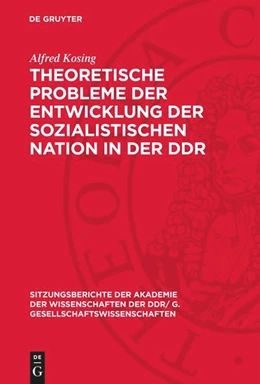 Abbildung von Kosing | Theoretische Probleme der Entwicklung der sozialistischen Nation in der DDR | 1. Auflage | 1975 | beck-shop.de