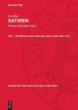 Abbildung von Krenkel / Lucilius | Lucilius: Satiren. Teil 1 | 1. Auflage | 1970 | beck-shop.de