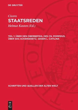 Abbildung von Kasten / Cicero | Über den Oberbefehl des Cn. Pompeius. Über das Ackergesetz. Gegen L. Catilina | 6. Auflage | 1987 | 26 | beck-shop.de