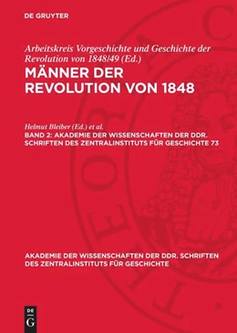 Abbildung von Bleiber / Schmidt | Männer der Revolution von 1848. Band 2 | 1. Auflage | 1987 | beck-shop.de