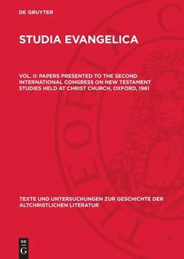 Abbildung von Papers presented to the Second International Congress on New Testament Studies held at Christ Church, Oxford, 1961 | 1. Auflage | 1964 | beck-shop.de