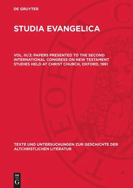 Abbildung von NoContributor | Papers presented to the Second International Congress on New Testament Studies held at Christ Church, Oxford, 1961 | 1. Auflage | 1964 | 88 | beck-shop.de