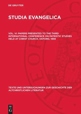 Abbildung von Cross / Livingstone | Papers presented to the Third International Conference on Patristic Studies held at Christ Church, Oxford, 1959 | 1. Auflage | 1962 | 81 | beck-shop.de