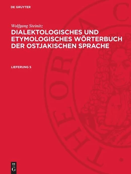 Abbildung von Sauer / Böhnke | Wolfgang Steinitz: Dialektologisches und etymologisches Wörterbuch der ostjakischen Sprache. Lieferung 5 | 1. Auflage | 1972 | beck-shop.de